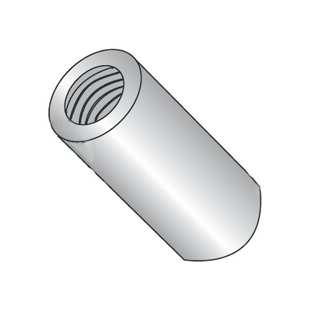Newport Fasteners Round Standoffs, #8-32 Thrd Sz, 1/4 in Bd L, Brass Nickel Plated, 1/4 in OD, 500 PK 436339